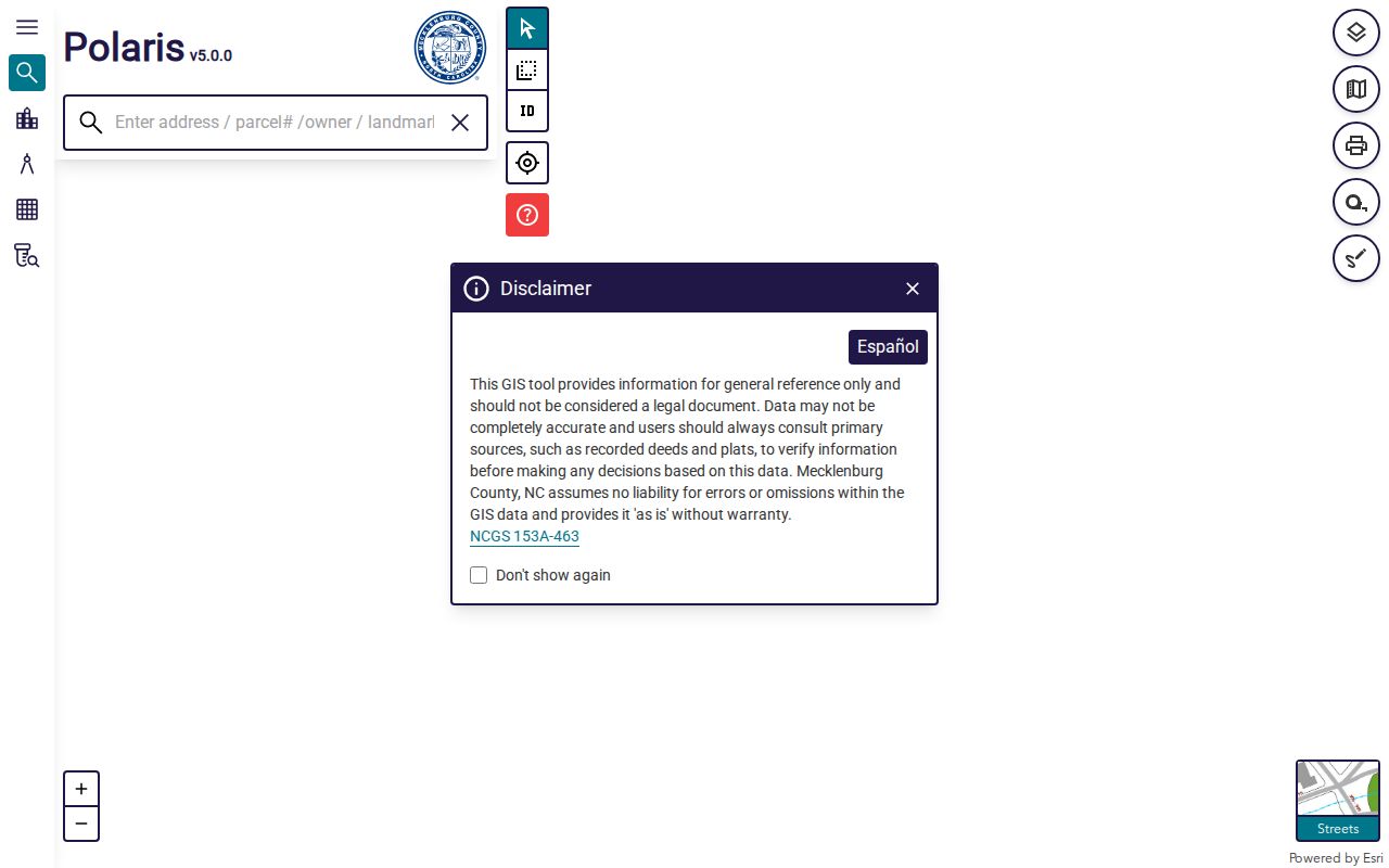 Mecklenburg residents directory POLARIS parcel viewer
