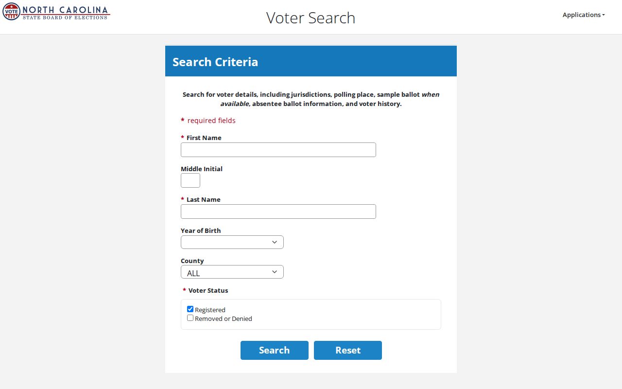 Mecklenburg residents directory North Carolina voter lookup
