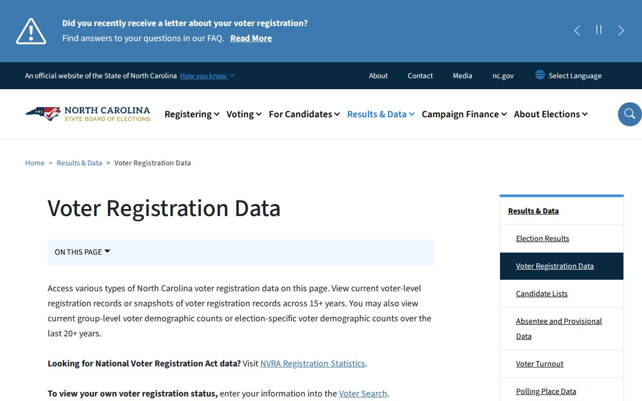 Mecklenburg resident lookup reference for North Carolina voter registration data