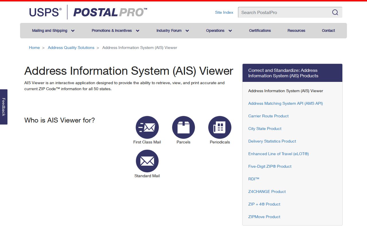 Mecklenburg ZIP code directory USPS AIS Viewer